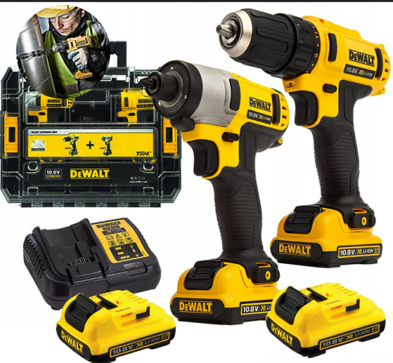 Kit Trapano DeWalt DCK211D2T-QW 10.8V - Con Cacciavite A Impulso E Organizer TSTAK